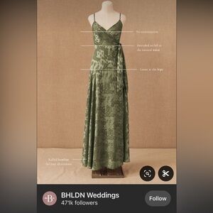 NWOT Green BHLDN textured wrap dress